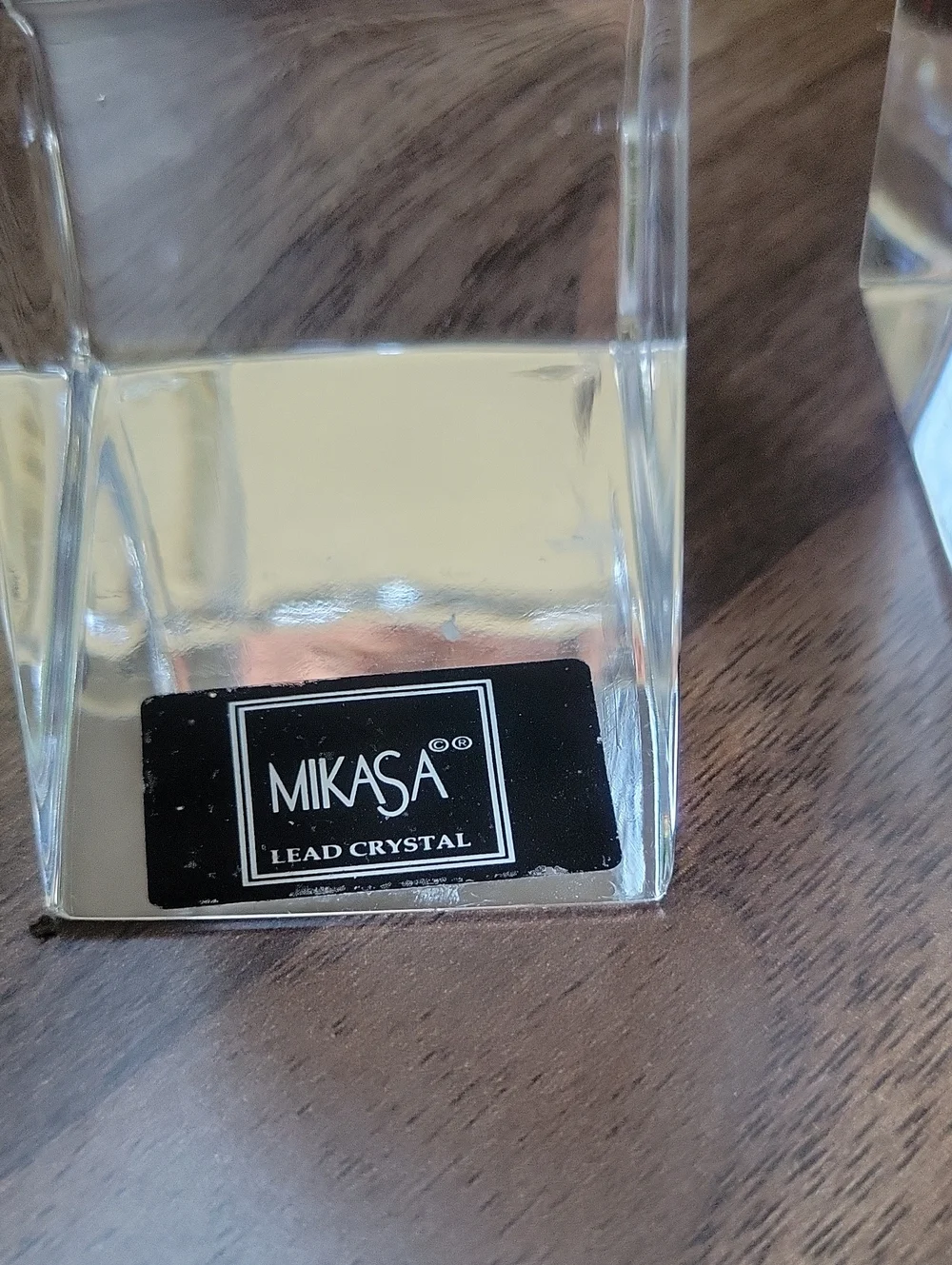 Mikasa Clear Crystal Zig Zag Candlestick Pair - Clear